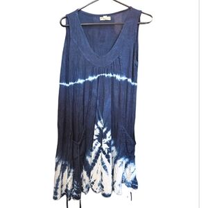 Blue Tie-Dye Sleeveless Top